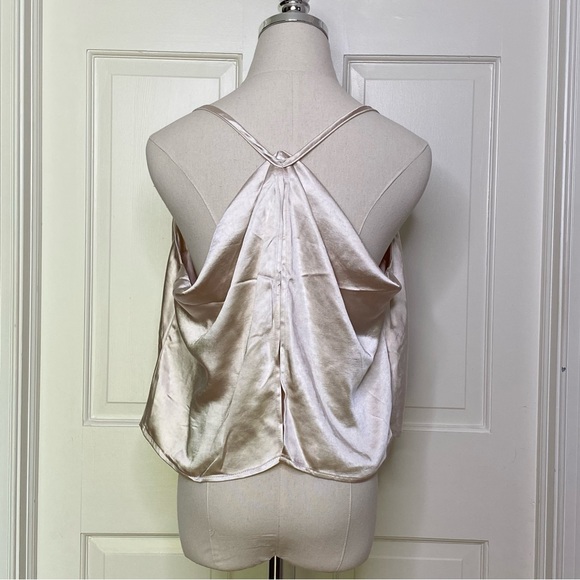 Lulu’s Satin Cowl Neck Cami Tank Top Beige Fly Open Back Hold Onto Love XL NWT - Picture 4 of 16
